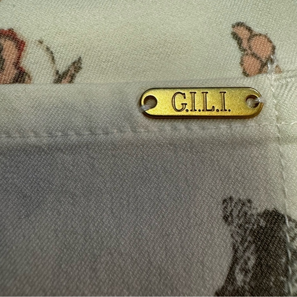G.I.L.I. Ankle Jeggings Cream Denim Floral Size 2 Dual Stretch Jeans 27" inseam - Picture 11 of 17